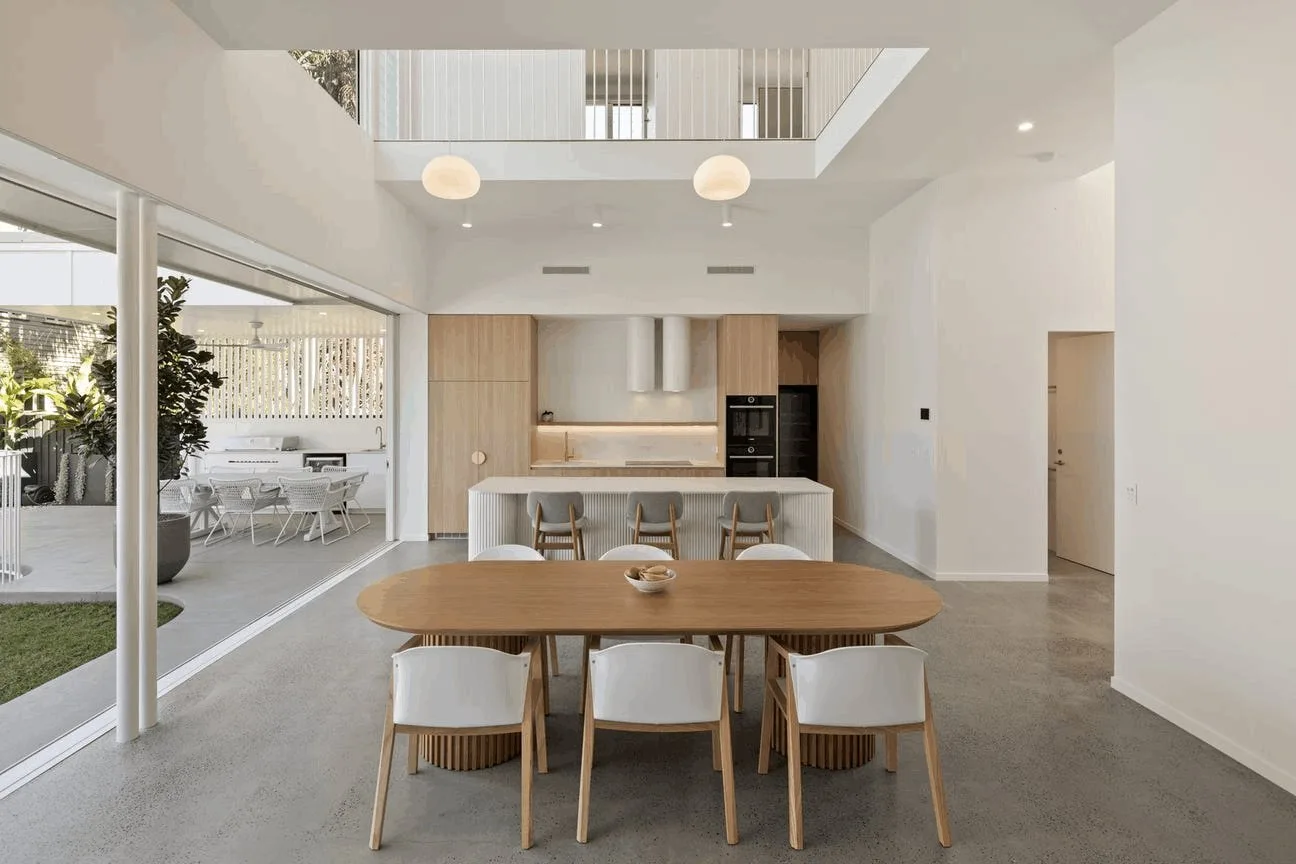 Polished concrete floor in a Brisbane home