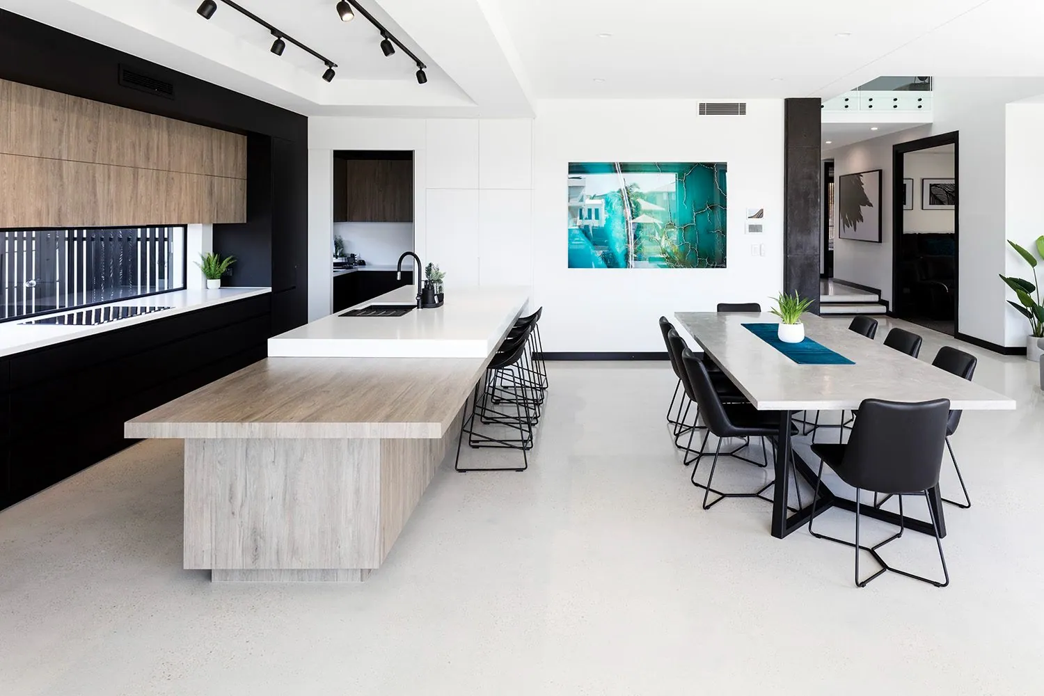 Polished concrete floor at River Links House, Helensvale